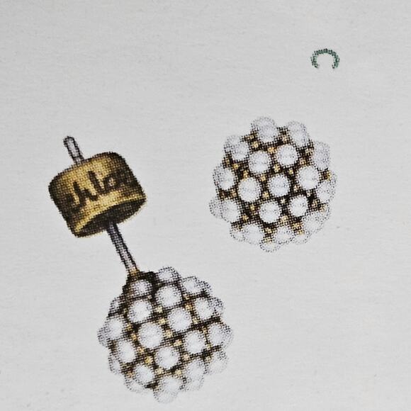 Chloe + Isabel Pave Ball Stud Earrings E201P Cream Pearl Antique Brass-Plated - Picture 4 of 5